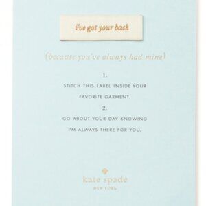 kate spade "i've got your back" sew in label wedding bridal bridesmaid nwt!